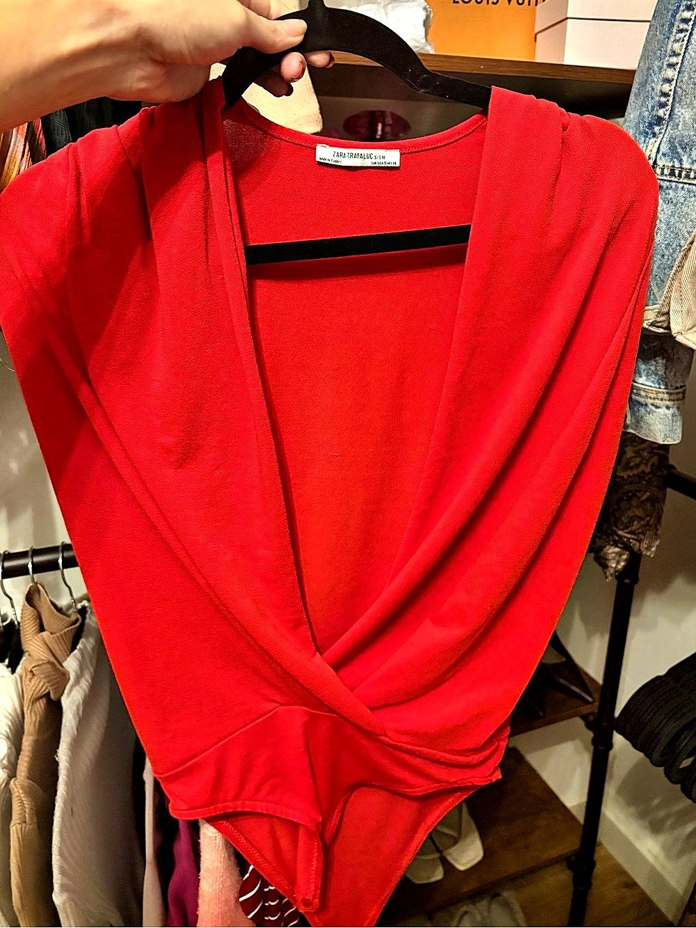 Zara Red Bodysuit Size Small Like New